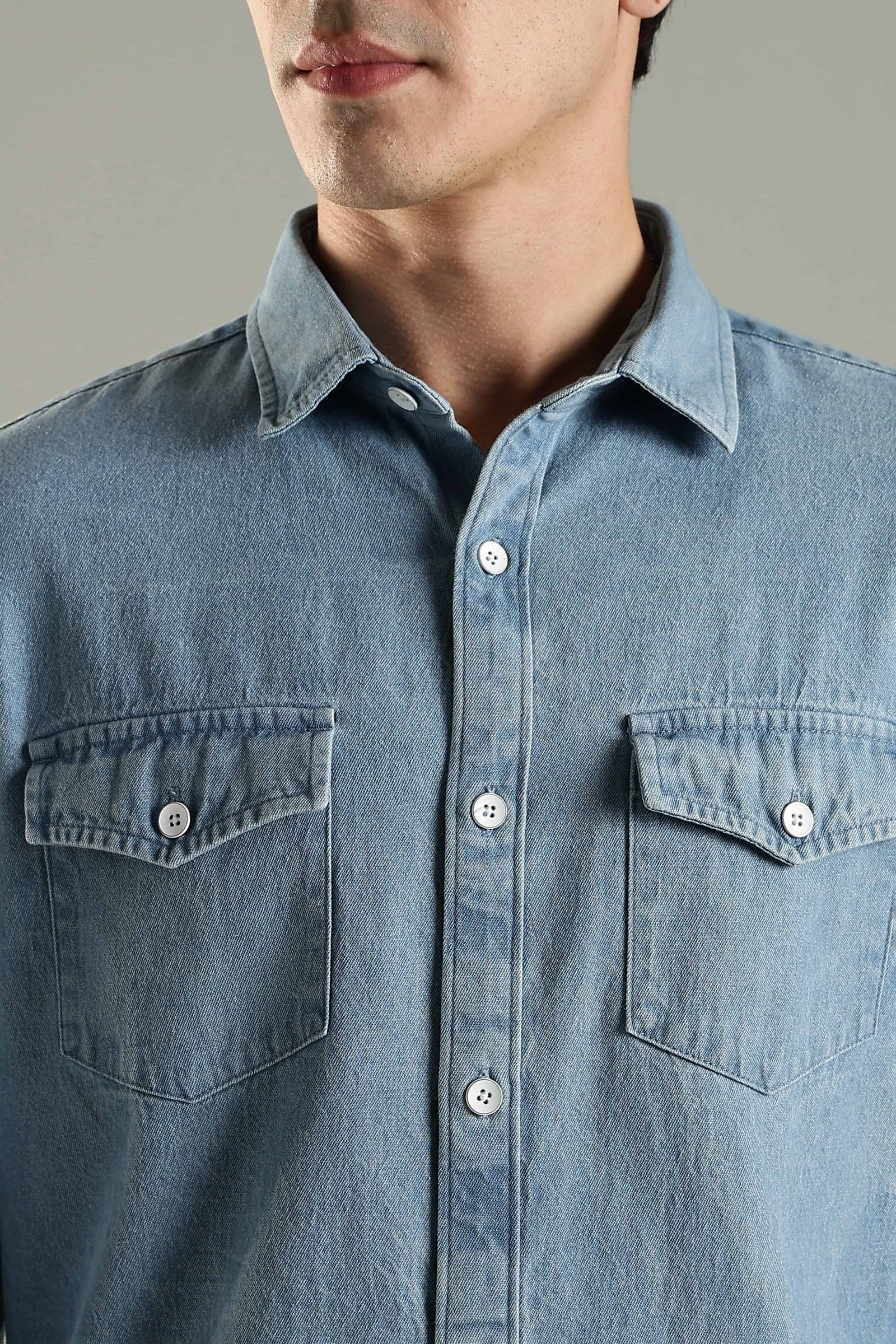 Vintage Denim Shirt – Ice Blue